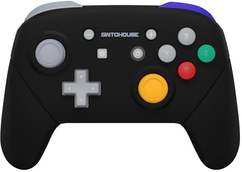 eXtremeRate Carcasa Agarre para Nintendo Switch Pro Funda Suave Grip Shell con Botones D-Pad ABXY Repuesto Reemplazable para Nintendo Switch Pro Control-No Incluye Mando(Clásico SwitchCube Ngero)