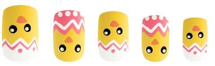 Cute Easter Egg Chicken Pattern Egg Yellow Worn Nails Cute Chick Expression Easter Love Boxes Large (Yellow, One Size)