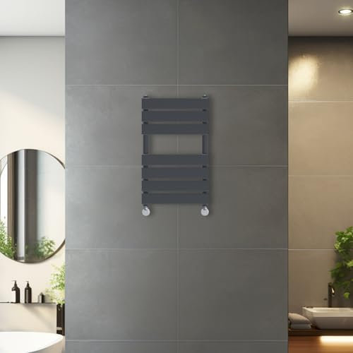 Blümme 650 x 400mm Heated Towel Rail Radiator Central Heating Modern Flat Panel Bathroom Warmer Wall Mounted Ladder Rad Anthracite