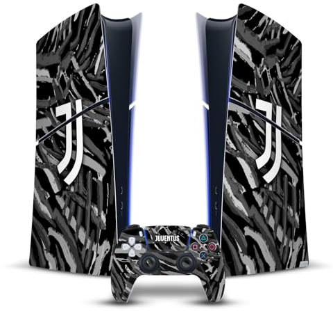 Head Case Designs Sous Licence Officielle Juventus Football Club Abstract Brush Art Vinyle Autocollant De Jeu Peau Compatible avec PlayStation 5 PS5 Slim Digital Edition Console & DualSense Controller