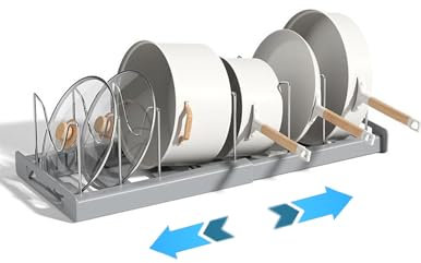 Rangement Couvercle Casserole, Libre R étractable 25,5cm, Organisateur Tiroir Cuisine, Taille Antidérapante, Rangement Casserole Tiroir Cuisine, Convient pour la Cuisine, le Bureau, le Restaurant