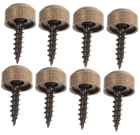Angoily Screw Caps, 1 Set Self-Tapping Decorative Screw Cap Interior Door Screw Tacks Fixture Sign Screw Caps Screws Kit Mirror Mounting Hardware Cabinet Decor Pole Screw Fixing Plate Way Copper