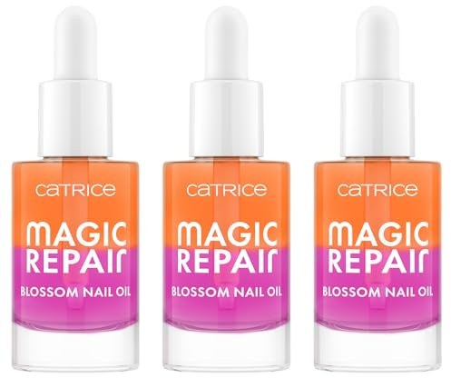 Catrice Magic Repair Blossom Nail Oil, Mehrfarbig, regenerierend, mit Vitaminen, pflegend, transluzent, vegan, ohne Mikroplastikpartikel, ohne Konservierungsstoffe, ohne Parabene, 3er Pack (3x8ml)