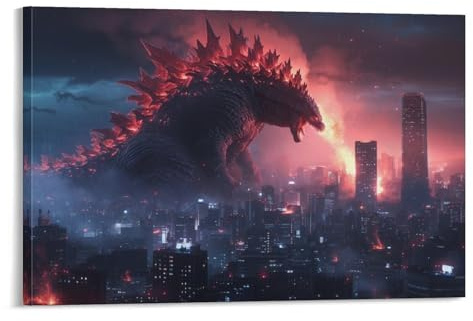 MJCZEGDCR Godzilla Leinwand Bilder,Wand Druck Gemälde Drucke Wandbilder,Modern Wall Art Poster Wohnzimmer Deko 08x12inch(20x30cm)