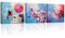Piy Painting Abstraktes Gemälde Auf Leinwand, Abstraktes Leinwandbild, Rosa Blau Leinwand Wandbilder, Leicht Zu Hängen Für Schlafzimmer Wohnzimmer Büro Eingang Flur Yoga Studio, 3 Paneele 30x30 cm