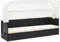 Utiny Sonneninsel Gartensofa mit Sonnendach Schwarz und Weiß Poly Rattan 205 x 62 x 124 cm Gartenmöbel Sonneninsel Gartensofa