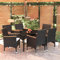 Fasba Garten Essgruppe 7-TLG., Terrassenmöbel Set 6 Personen, Gartengarnitur Sitzgruppe Sitzgarnitur Gartenset Gartentisch Esstisch Gartenstuhl Tisch Stühle Schwarz
