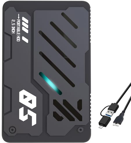Tianken Disco duro externo portátil ultradelgado USB 3.0 HDD de almacenamiento para PC, portátil, Mac, Xbox One, PS4, PS5 (750 GB)