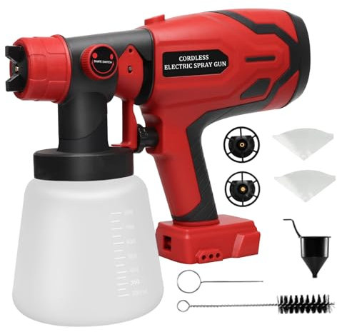 Cordless Paint Sprayer for Milwaukee 18V Battery, Paint Sprayers for Home Interior Airless Electric HVLP, for Furniture, Walls, Cabinets, Fences, Doors, etc.(Battery NOT Included)