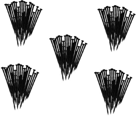 Milisten 5 Ensembles Piles De Plancher en Plastique Bordure De Pavé Paysage Pieu De Plante Piquet De Barrière Sol Pieu De en Plastique Clou De Jardin Ongle PP Noir 30 Pièces * 5