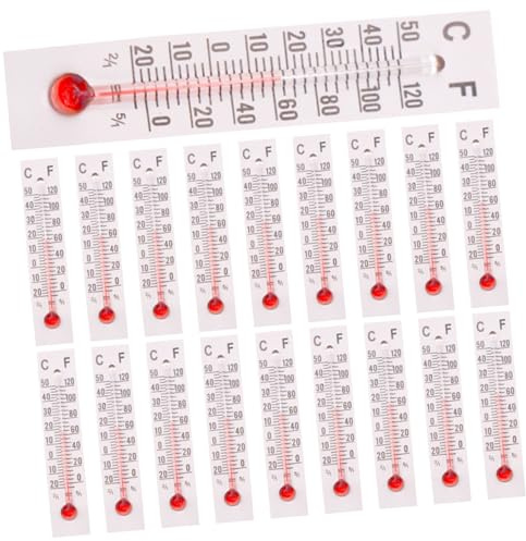 CIYODO 25 Stück Teiliges Miniatur-Thermometer-Modell aus Kunststoff und Papier Realistische Kleine Temperaturanzeiger für Puppenhaus Detailreiche Sicher und Hautfreundlich