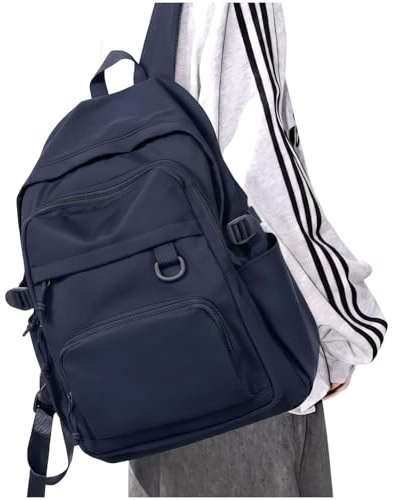 sikazan Leichter Schulrucksack Teenager Jungen Mädchen Mit Laptopfach Rucksack Schule Groß Schultasche Damen, School Backpack Boys Girls School Bag, Dunkelblau