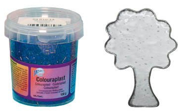CREARTEC Colouraplast - Kunststoffperlen/Schmelzgranulat - Farbe: transparent - Menge: 100g - Ideal für Fensterbilder, Mobiles und kleine Kunstwerke - Witterungsbeständig - Made in Germany
