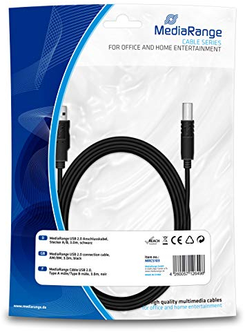 MediaRange MRCS103 Edv-Zubehöre Druckerkabel A/B 3 m schwarz