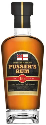 Pusser's Rum Aged 15 Years | Premium Rum aus Guyana | Gold Meiningers International Spirits Awards | vollmundig ausgewogener Geschmack | 40% Vol. | 0,7 Liter