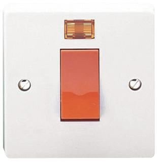 Crabtree - 1 Gang 45A DP Cooker Switch with Neon, White
