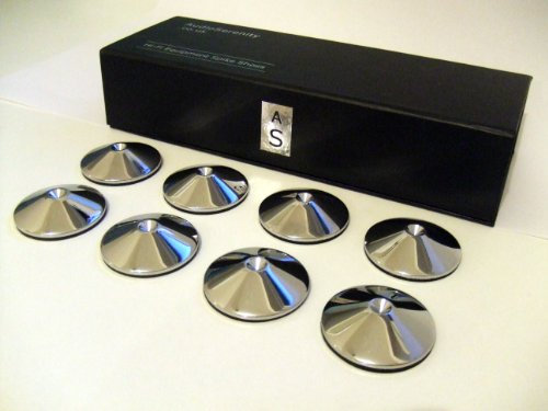 Set of 8 AudioSerenity Polished Chrome Hi-Fi Spike Shoes