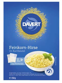 Davert Feinkorn-Hirse im Kochbeutel, 6er Pack (6 x 250 g) - Bio