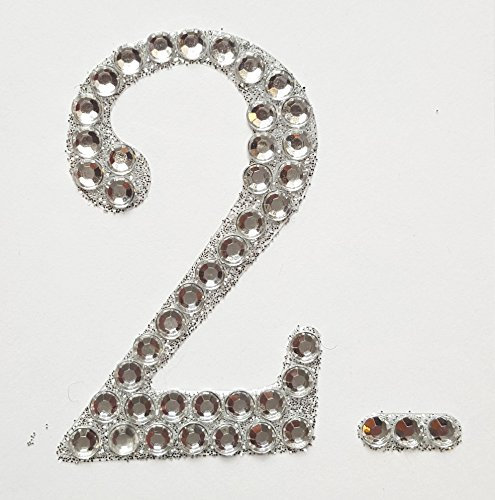 5cm Diamante Self Adhesive Glitter Number Sticker 2