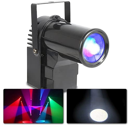 BeamZ PS10W Projecteur Spot RGB - 10 Watts, Projecteur Boule à Facettes, Fonction DMX, Shows Préprogrammés, Mode Auto, Avec Support de Montage