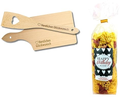 3-teiliges Geschenkset Geburtstag Nudeln Happy Birthday Glückwunsch