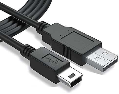 CABLEPELADO Câble mini USB synchronise et charge | Transfert de données 480 Mbit/s | Compatible avec microphone Blue Yeti, PS3, Wii U Pro, disque dur externe, appareils photo numériques, MP3 | Noir |