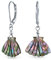 Regenbogen Nautische Geschnitzte Abalone-Muschel Ohrringe mit Hebelverschluss für Teenager und Frauen .925 Sterlingsilber