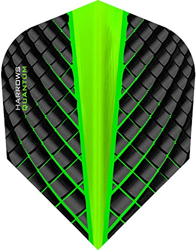 Harrows Quantum Dart-Flights – 100 Mikron – Standard – 3D-Effekt – 10 Sets (30) (grün)