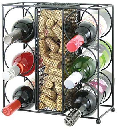 Oenophilia Collector Series Wine Rack 6 Bottle - Two in One Cork Holder and Wine Rack, Countertop Wine Rack, Bottle Storage Holder