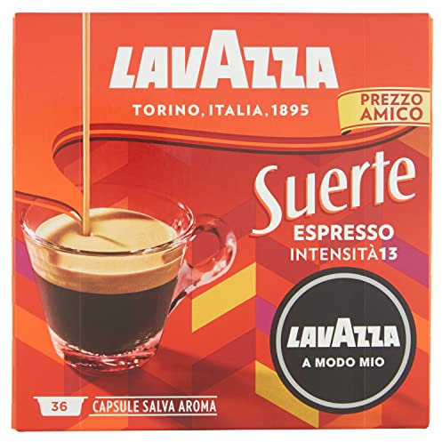 Lavazza a Modo Mio Capsules Café Espresso Suerte, Lot de 36