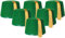 ILOVEFANCYDRESS 6 Stück Grün Filz Fez Hüte mit Gold Quaste - Uni Erwachsene - Perfekt für 1980er Jahre Verkleidung Party