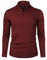 Sykooria Pull Homme à Col en V Hiver Coton en Col Droit Fermeture Éclair Classiques,Rouge Noir,M