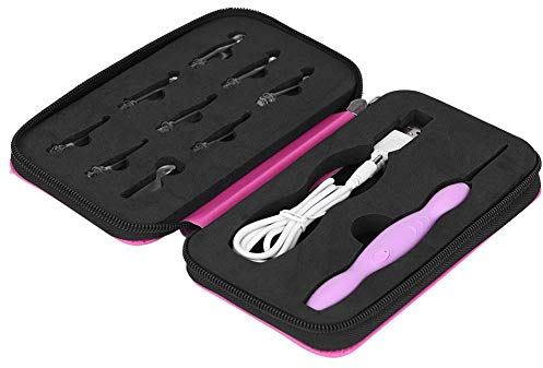 Pssopp Häkelnadel Beleuchtet 9 in 1 USB wiederaufladbare Light Up Häkelnadeln Nadeln Handweben Nähwerkzeuge Set Stricknadeln Werkzeuge Kits