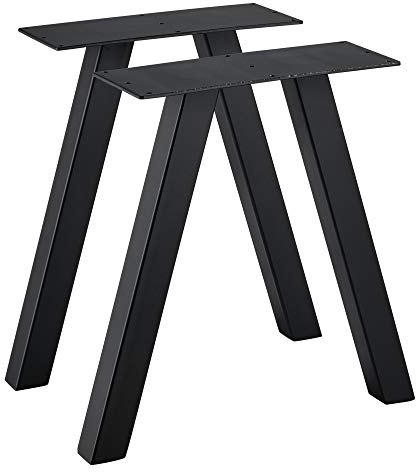Juego de Patas para Bancos Set de 2X Patas de Banca 40 x 12 x 40 cm Base de Muebles Protectores Incluidas DIY Hágalo Usted Mismo Metal Negro