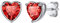 Clou d'oreille Rubis Boucle doreille Femme Argent 925 Rouge Light Red Crital Religion Pierre Coeur Zirconic Cubique Juillet Bijou Cadeau Meilleur Amie Souvenir Mariage Maman Noël Valentin
