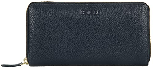 Bric's Marmolada Horizontales Damen-Portemonnaie aus Leder mit RFID-Schutz, Geldscheinfach, 15 Kartenfächer und Münzfach, Größe: 20cm x 10cm x 3cm, Blau