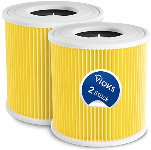 2 cylindres de rechange pour Kärcher 6.414-552.0 - Filtre à cartouche à lamelles pour aspirateur multifonction