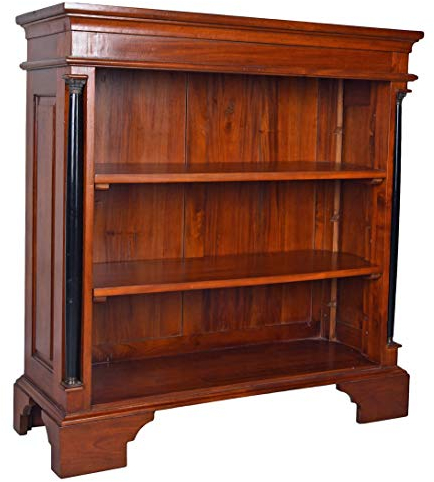 Mahagoni Regal Massivholz Bücherschrank Antik Standregal Säulen 105 cm mar200 Palazzo Exkklusiv