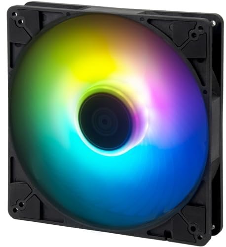 SilverStone Technology Air Pentrator 184i ARGB, Hochleistungsfähiger, luftkanalisierender 180-mm-Computerlüfter mit ARGB-Lichteffekten, SST-AP184i-ARGB schwarz