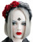 Rose Haarband Blumenkrone Stirnband Kopfschmuck für Mädchen Damen Floral Headwear Festival Gothic Schwarze Spitze Haarreif für Halloween Kostümzubehör, Cosplay, Festival Vintage Fancy Deko (2)