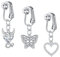 Crdifu 3stk Fake Bauchnabelpiercings Klemme Kein Piercing Bauchnabel Clips Rings Silber Herz Schmetterling