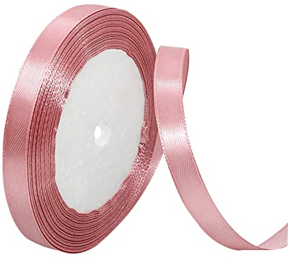 Satinband Roségold 10mm, 22 Meters Dekoration Präsent Geschenkband breit Schleifenband, Stoffband für kleid Hochzeit, Taufe und Geburtstag Geschenke,Satin Dekoband, Deko Band Geschenkverpackung