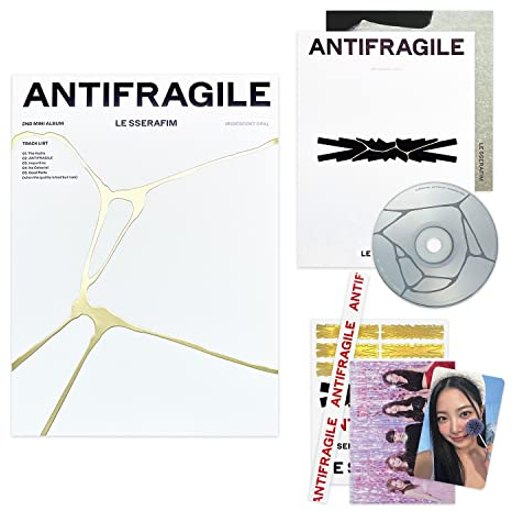 LE SSERAFIM - [ANTIFRAGILE] (Vol.2 IRIDESCENT OPAL Ver.) Booklet + CD + Photocard + Postcard + Sticker + Antifragile Sticker + Folding Poster + 2 Pin Button Badges + 4 Extra Photocards
