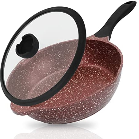 ROSSETTO sauteuse avec couvercle 24cm, en fonte d’aluminium, avec revêtement antiadhérent, sans PFOA, ni PFOS, compatible tous feux dont induction