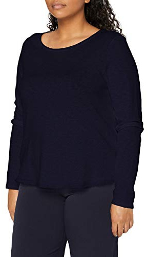Marc OߴPolo Denim Damen Langarmshirt aus Bio-Baumwolle mit U-Boot-Ausschnitt, Blau (Scandinavian Blue), XXL