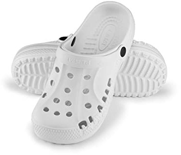 ESTRO Zuecos Sanitarios Mujer Goma - Unisexo Zapatillas Casa Verano Hombre Zuecos Mujer Goma Ligero A78 (38, Blanco)