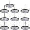 Blivrig 10PCS 200W LED UFO Hängeleuchten Industrielampe 6500K Kaltweiss mit Metallkette, 20000LM Hallenstrahler 230V IP65 Wasserdicht, 288 LED Pendelleuchten für Fabriken, Restaurant, Fußballplatz
