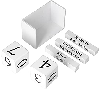 Ewiger Kalender aus Holz, elegant, praktisch, Retro-Mode-Stil, Holzblock, ewiger Desktop-Würfel für Heimlehrer, Bauernhaus, Bürodekoration