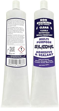 Nicht-Färbender Klarer Silikonkleber und Dichtstoff 80ml - Perfekt für Alle Silikon-Anwendungen