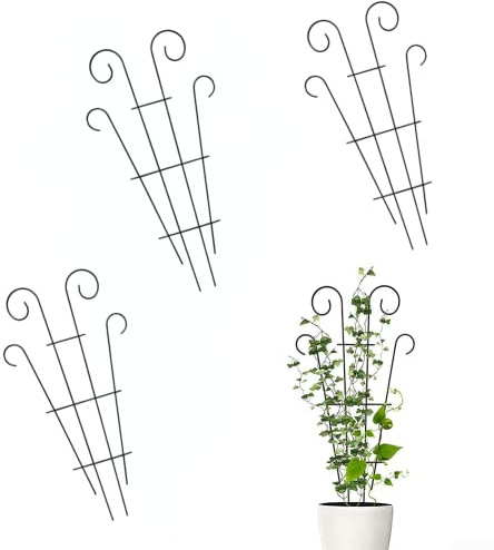 DAZZLEEX 3 x Pflanzenstützen, DIY-Gartenpflanzen-Unterstützung, Stäbe, Pflanzen-Kletterrahmen, Garten, Klettern, Spalier, Blumenständer, Käfig